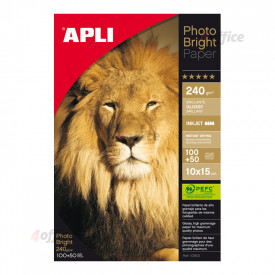 Fotopapīrs APLI InkJet Bright ar izmēru 10x15cm 240g/m2, 150 loksnes