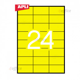 Uzlīmes APLI ILC ar izmēru 70x37mm, 20 loksnes/480 uzlīmes dzeltenas