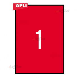 Uzlīmes APLI ILC ar izmēru 210x297mm, 20 loksnes/20 uzlīmes sarkanas