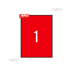 Uzlīmes APLI ILC ar izmēru 210x297mm, 20 loksnes/20 uzlīmes sarkanas