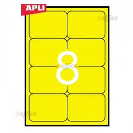 Uzlīmes APLI ar izmēru 99,1x67,7mm, 20 loksnes,160 uzlīmes neon dzelt.