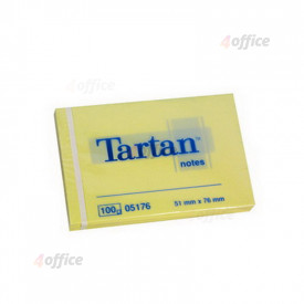Piezīmju līmlapiņas TARTAN ar izmēru 51x76mm, dzeltenas