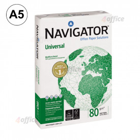Papīrs NAVIGATOR Universal A5 80g/m2, 500 loksnes/iepakojumā