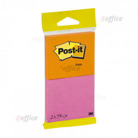 Piezīmju līmlapiņas POST IT JOYFUL 76x63.5mm, neona rozā/oranžā krāsā, 2 gab/iepakojumā