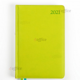 Dienasgrāmata MANAGER EXTRA 2021, PU Soft, A5, gaiši zaļa (laima) krāsa (Baltic)