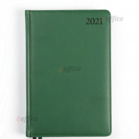 Dienasgrāmata MANAGER EXTRA 2021, PU Soft, A5, zaļa krāsa (Baltic)