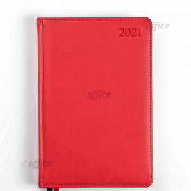 Dienasgrāmata MANAGER EXTRA 2021, PU Soft, A5, sarkana krāsa (Baltic)