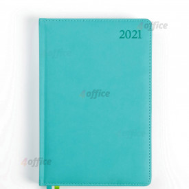 Dienasgrāmata MANAGER EXTRA 2021, PU Soft, A5, tirkīzzila krāsa (Baltic)