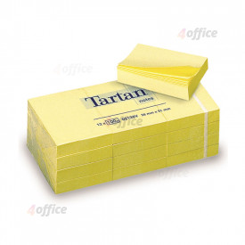 Piezīmju līmlapiņas TARTAN ar izmēru 38x51mm, dzeltenas, 12 gab./iepak.