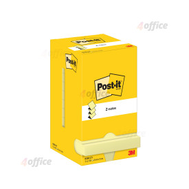 Post it® Z Notes, Kanāriju dzeltens, 76 x 76 mm, 100 loksnes/bloks, 12 blociņi/iepakojumā