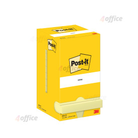 Post it līmlapiņas. 654 CY, Kanāriju dzeltenas, 76x76 mm, 100 lapiņas iepakojumā, 12 gab. kastītē