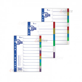 Sadalītājs dokumentiem FORPUS A4 formāts, 1 10 krāsains ar ciparu atdalītāju