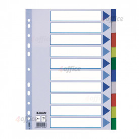 Sadalītājs dokumentiem Esselte, A4 formāts, 1 10 krāsains, plastikāta