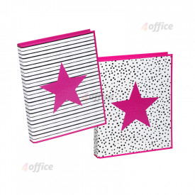Mape PAGNA Pink Star, ar 2 gredzeniem, A4 formāts, platums 35 mm