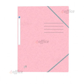 Mape dokumentiem ELBA OXFORD, A4 formāts, ar 3 atlokiem, ar gumiju, rozā pasteļtoņā krāsā