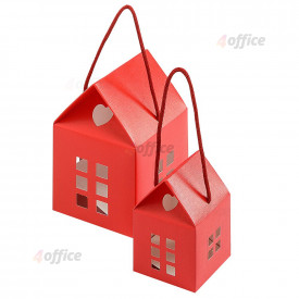 Dāvanu kastīte   māja, 80 x 80 x 80 mm, sarkana