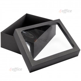 Divdaļīga kaste ar logu, 280x210x90 mm, melna