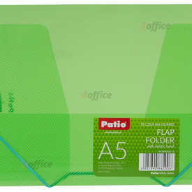Mape ar gumiju PATIO,PP, A5 formāts, caurspīdīga, zaļā krāsā