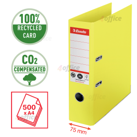 Mape reģistrs ESSELTE No1 CO2 Neutral, A4, kartons, 75 mm, dzeltenā krāsā