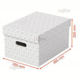Uzglabāšanas kaste ESSELTE, ar vāku, 265x205x365, balta/pelēka (3gab./iepak.)