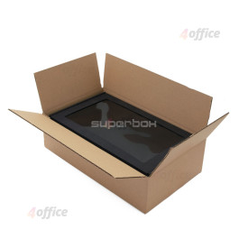 Melna pagarināta dāvanu kastīte ar logu, 340 x 195 x 85