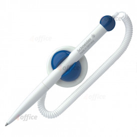 Lodīšu pildspalva SCHNEIDER Klick Fix Pen, balts korpuss, zila tinte