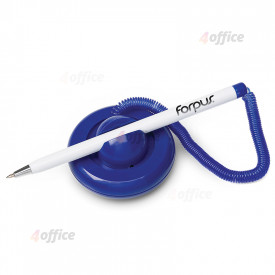 Lodīšu pildspalva FORPUS TABLE PEN ar pašlipošu turētāju un izstiepjamu savienotājvadu, zils balts korpuss, zila tinte