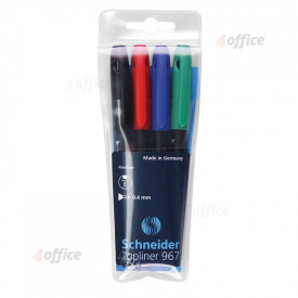 Pildspalva liners SCHNEIDER TOPLINER 967, 0.4mm, 4 krāsu komplekts