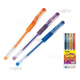Gela pildspalva PATIO GLITTER 1.0 mm, 4 krāsu komplekts