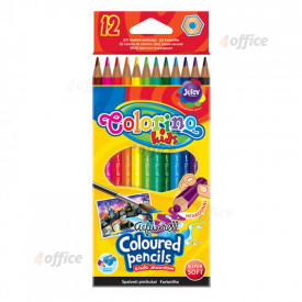 Krāsainie akvareļu zīmuļi COLORINO 12 krāsas, otiņa komplektā