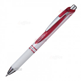 Gela pildspalva PENTEL ENERGEL PEARL WHITE 0.5mm, sarkana tinte