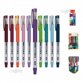 Lodīšu pildspalva NATARAJ GRIPPO JOI 0.7mm, 10 krāsu komplekts