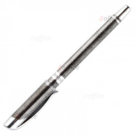 Lodīšu pildspalva CLARO ASTRA SILVER 1.0 mm, sudraba krāsas korpuss, melna tinte, 1 gab/blisterī