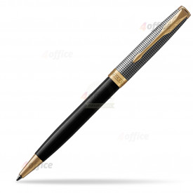Lodīšu pildspalva PARKER Sonnet Chiselled Silver & Black GT