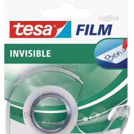 Pašlīmējoša lente tesafilm® Invisible, caurspīdīga, 10m x 19mm + 1 vienreizlietojams turētājs