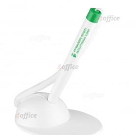 Lodišu pildspalva ICO T PEN antibakteriāla, ar apdruku un statīvu, 0.8 mm, balta vai zaļa