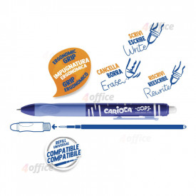 Dzēšama pildspalva blisteris CARIOCA OOPS Retractable, 1 gab, zila