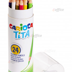 Krāsainie zīmuļi CARIOCA TITA + asināmais, PaperTube, 124gab