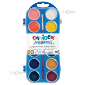 Akvareļu palete CARIOCA, 12 krāsu, 30 mm diametrā