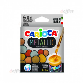 Tempera krāsa CARIOCA Metallic, 6 krāsas, 25ml