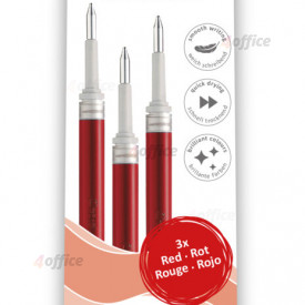 Gēla pildspalvas serdenes PENTEL Energel M, 3 gab, sarkana