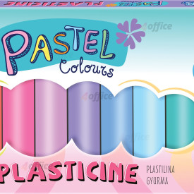Plastilīns Pastel, 12 krāsas, apaļš