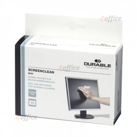 Salvetes monitoru tīrīšanai DURABLE Screenclean Duo, 10 gab./iepak.