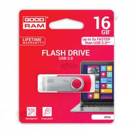 Atmiņa USB 3.0 GOODRAM UTS3 16GB, sarkanā krāsa