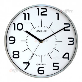Sienas pulkstenis UNILUX POP, diametrs 28cm, sudraba krāsā