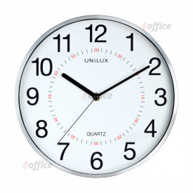 Sienas pulkstenis UNILUX ARIA, diametrs 28.5cm, metāliski pelēks