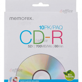 MEMOREX CD R 700MB kompaktdisks 52X, ENVELOPE, 10gab [56996]