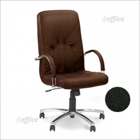 Biroja krēsls NOWY STYL MANAGER STEEL Chrome melna āda SP A