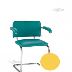 Krēsls NOWY STYL SYLWIA ARM V 26, dzeltenas ādas imitācija