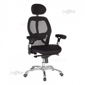 Biroja krēsls Office4You GAIOLA melns audums, hromēts pamats